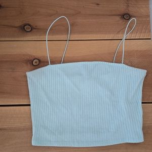 Light blue cropped tank top